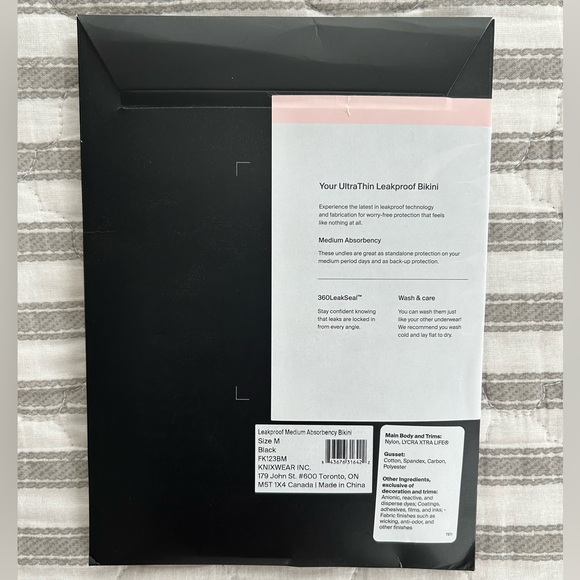 Never opened! Knix Period Bikini Medium Black - Picture 2 of 8